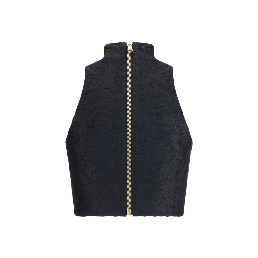 Balmain Black Viscose Top